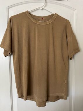 100% Organic Cotton Relaxed Fit Her Tee from Le Bon- camel